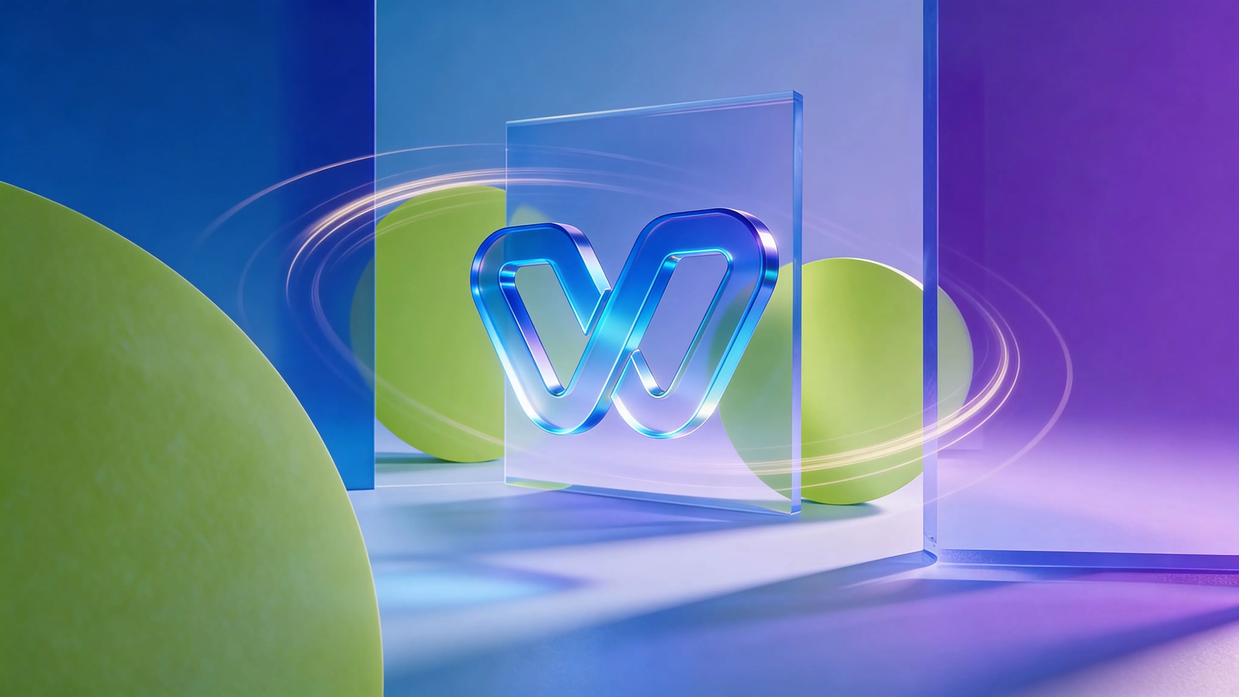Logo Wiwo en espacio glass con color de marca